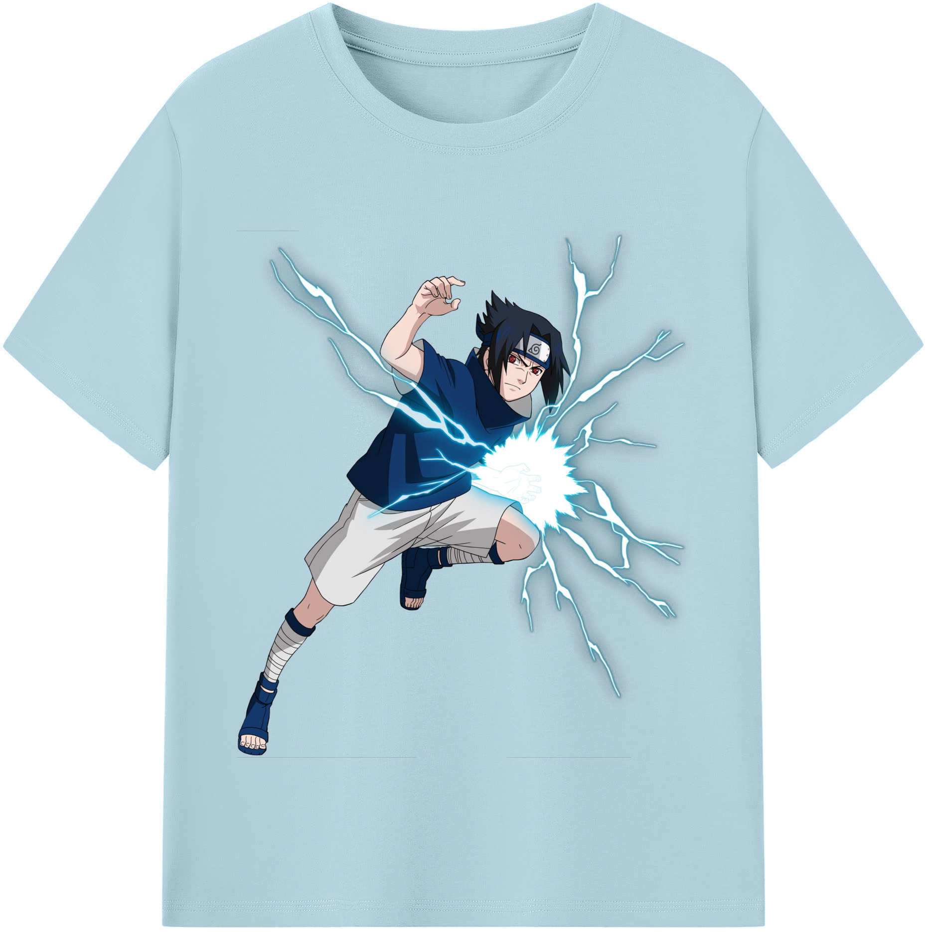 （画像用） NARUTO -ナルト- うちは サスケ Uchiha Sasuke 綿100％半袖Tシャツ（フロントプリント）